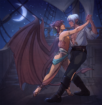 Flat Colours Illustration (2 chars + complex bck)